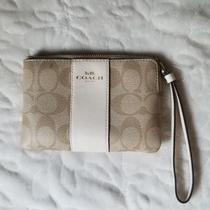 Coach light beige Wristlet